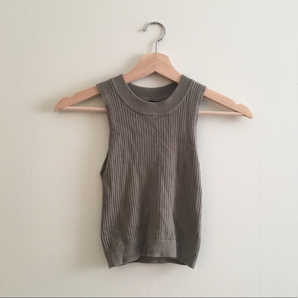 Like For Offer!! Army Green Halter Crop Top